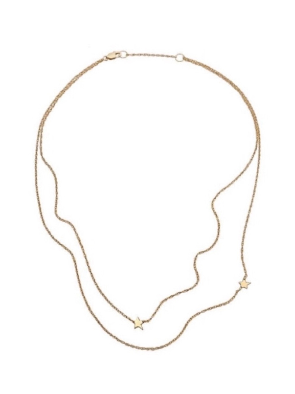 Jennifer Zeuner Star Double Chain Choker Necklace in Gold